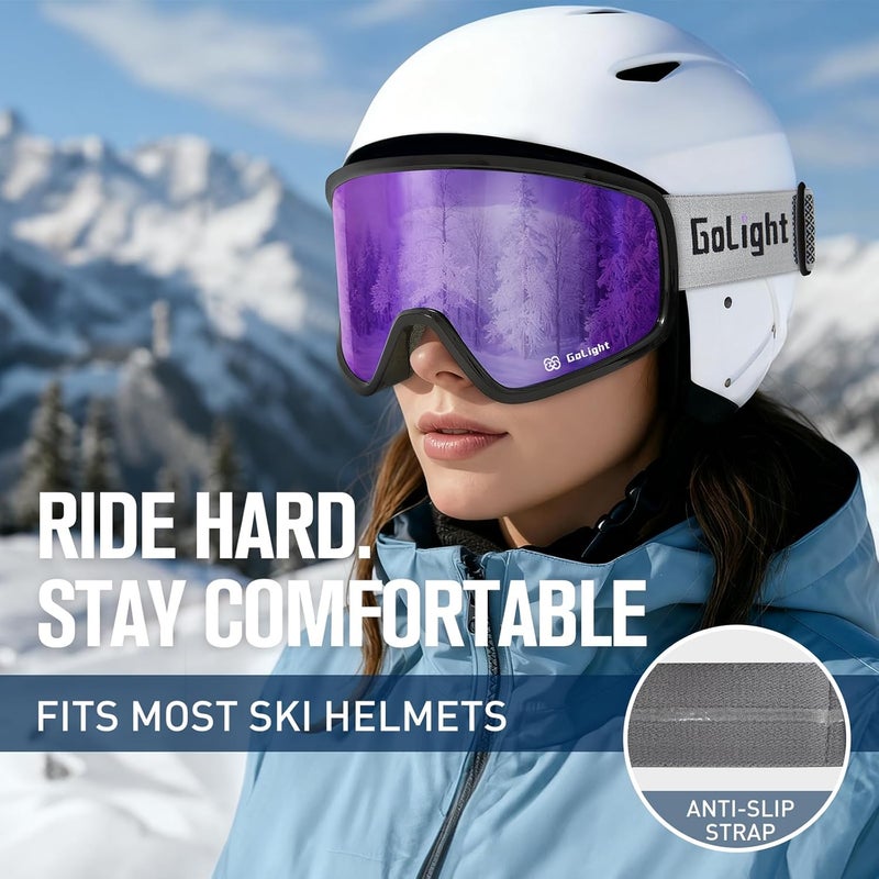Golight Polarized Anti-Glare Ski Goggles XL OTG – Anti-Fog Double Lens, UV400, Triple-Foam, Anti-Slip Strap for Men & Women - Image 2